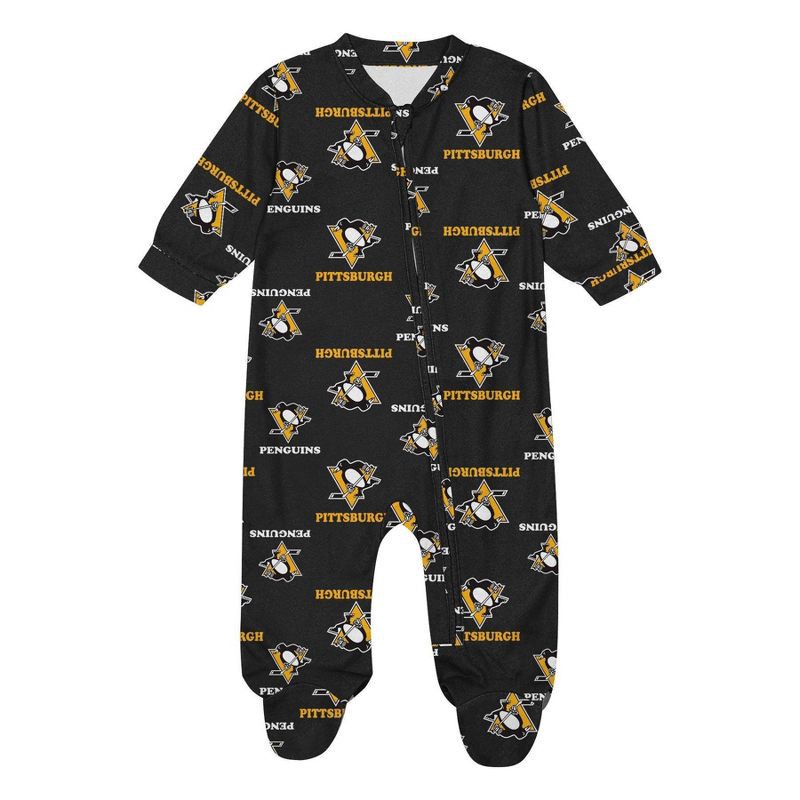 slide 2 of 3, NHL Pittsburgh Penguins Infant Boys' Sleeper Bodysuit - 3-6M, 1 ct
