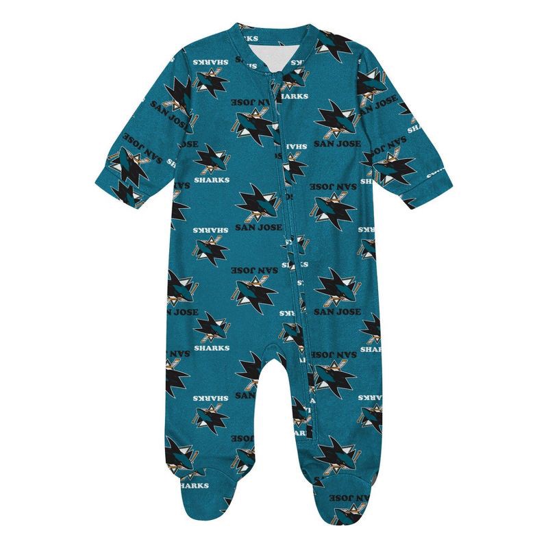 slide 2 of 3, NHL San Jose Sharks Infant Boys' Sleeper Bodysuit - 3-6M, 1 ct