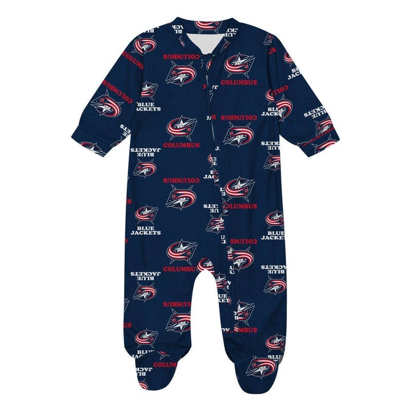 slide 2 of 3, NHL Columbus Blue Jackets Infant Boys' Sleeper Bodysuit - 12M, 1 ct