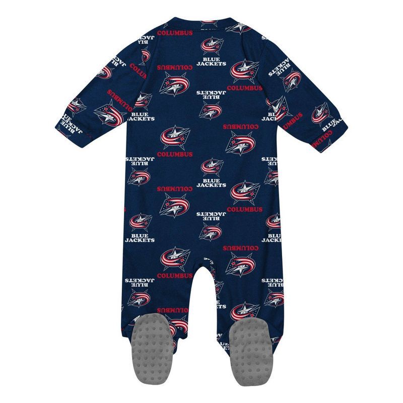 slide 3 of 3, NHL Columbus Blue Jackets Infant Boys' Sleeper Bodysuit - 12M, 1 ct