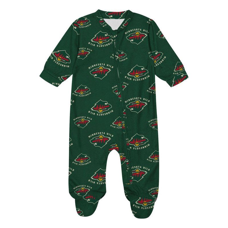 slide 2 of 3, NHL Minnesota Wild Infant Boys' Sleeper Bodysuit - 6-9M, 1 ct