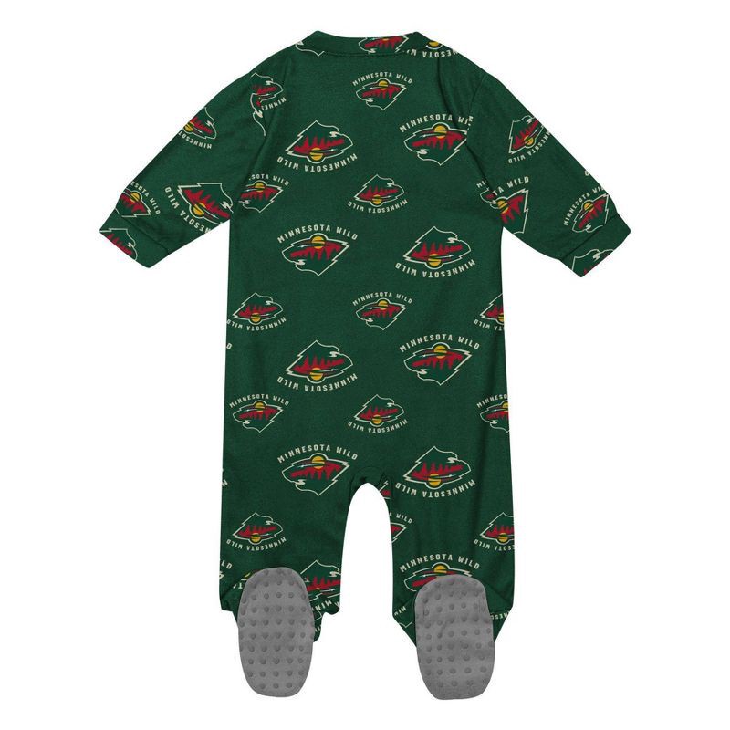 slide 3 of 3, NHL Minnesota Wild Infant Boys' Sleeper Bodysuit - 6-9M, 1 ct