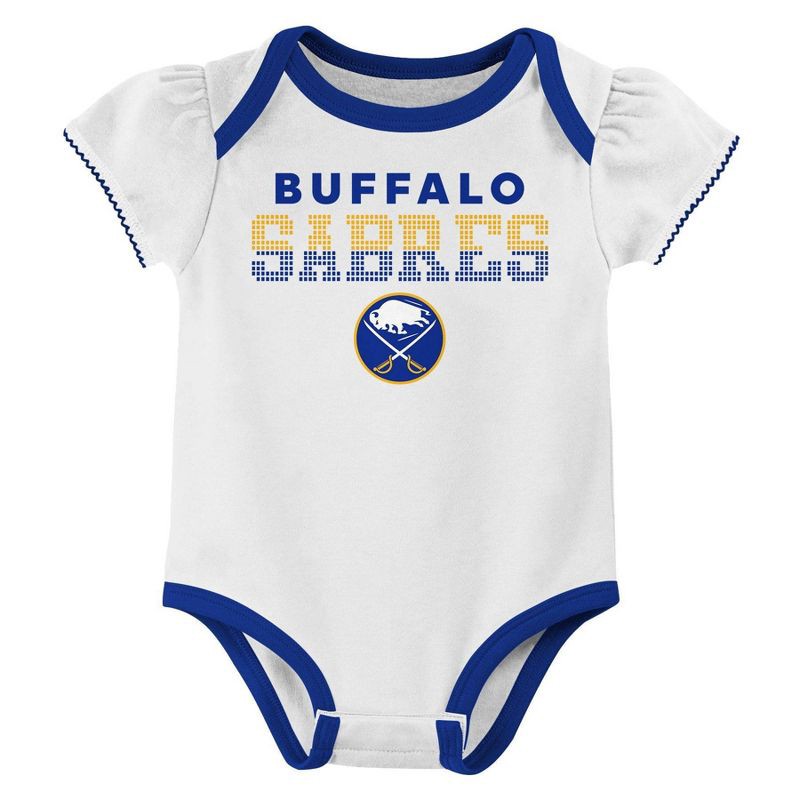 slide 2 of 4, NHL Buffalo Sabres Infant Girls' 3pk Bodysuits - 6-9M, 3 ct