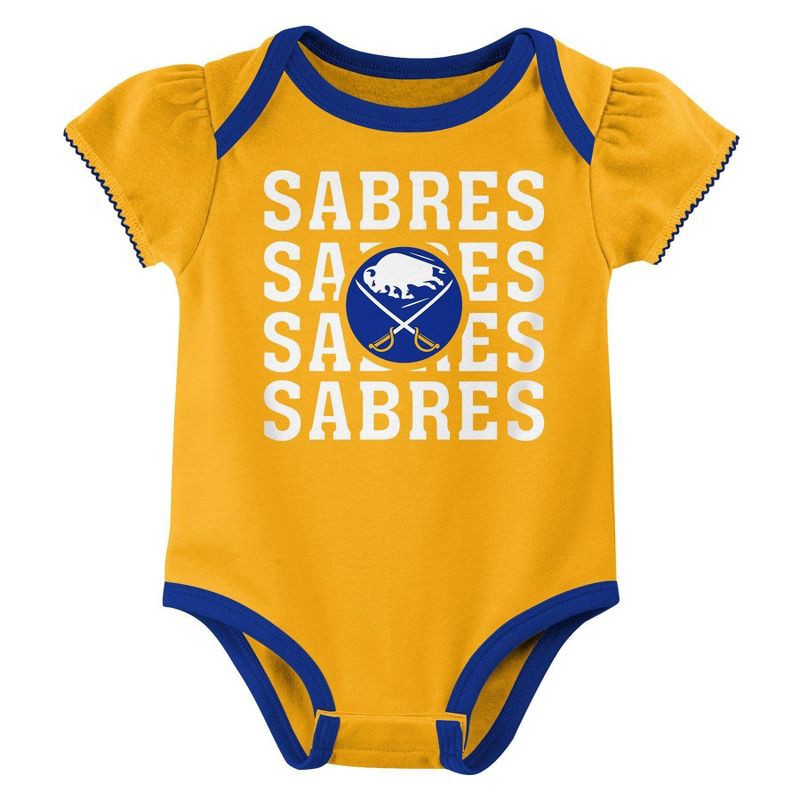 slide 3 of 4, NHL Buffalo Sabres Infant Girls' 3pk Bodysuits - 6-9M, 3 ct