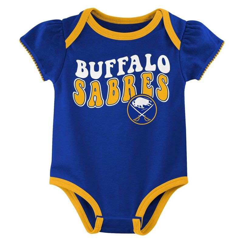 slide 4 of 4, NHL Buffalo Sabres Infant Girls' 3pk Bodysuits - 6-9M, 3 ct