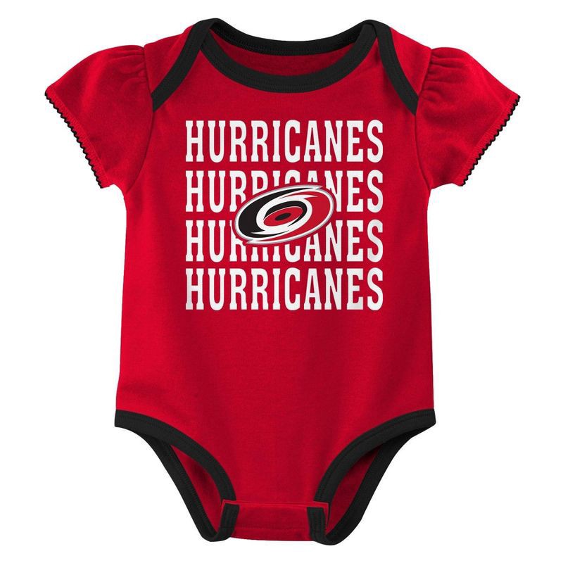 slide 3 of 4, NHL Carolina Hurricanes Infant Girls' 3pk Bodysuits - 3-6M, 3 ct