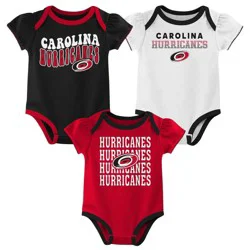 NHL Carolina Hurricanes Infant Girls' 3pk Bodysuits - 3-6M