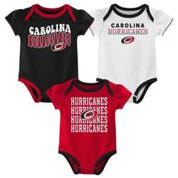 NHL Carolina Hurricanes Infant Girls' 3pk Bodysuits - 3-6M