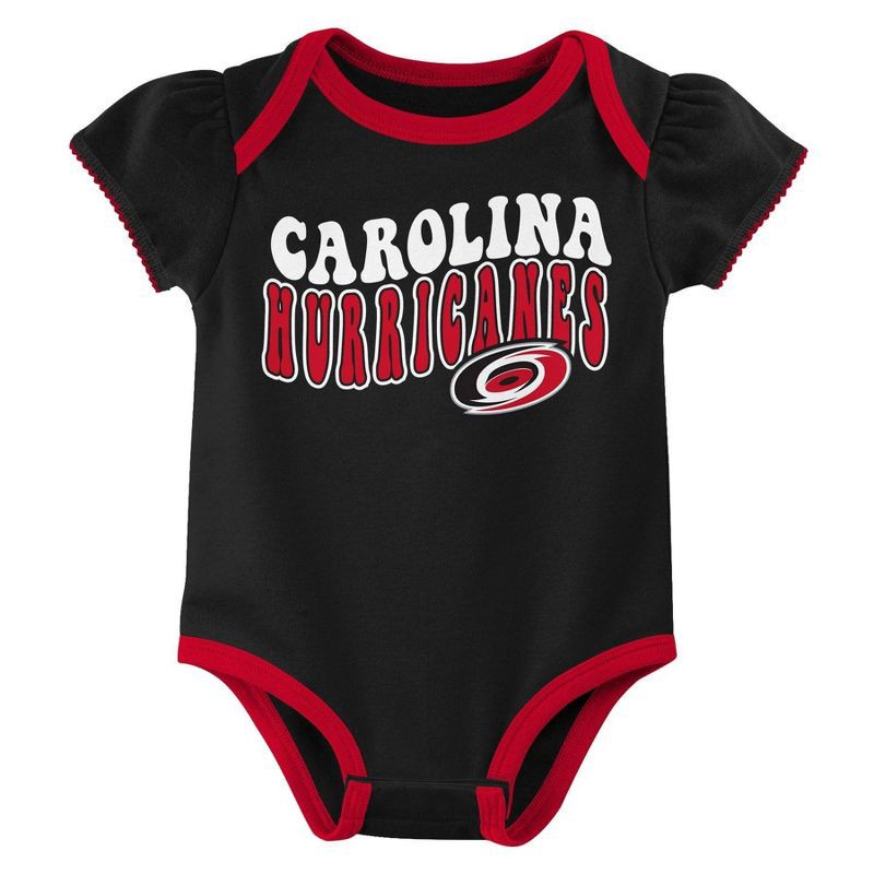 slide 4 of 4, NHL Carolina Hurricanes Infant Girls' 3pk Bodysuits - 6-9M, 3 ct