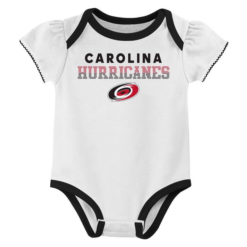 slide 2 of 4, NHL Carolina Hurricanes Infant Girls' 3pk Bodysuits - 18M, 3 ct