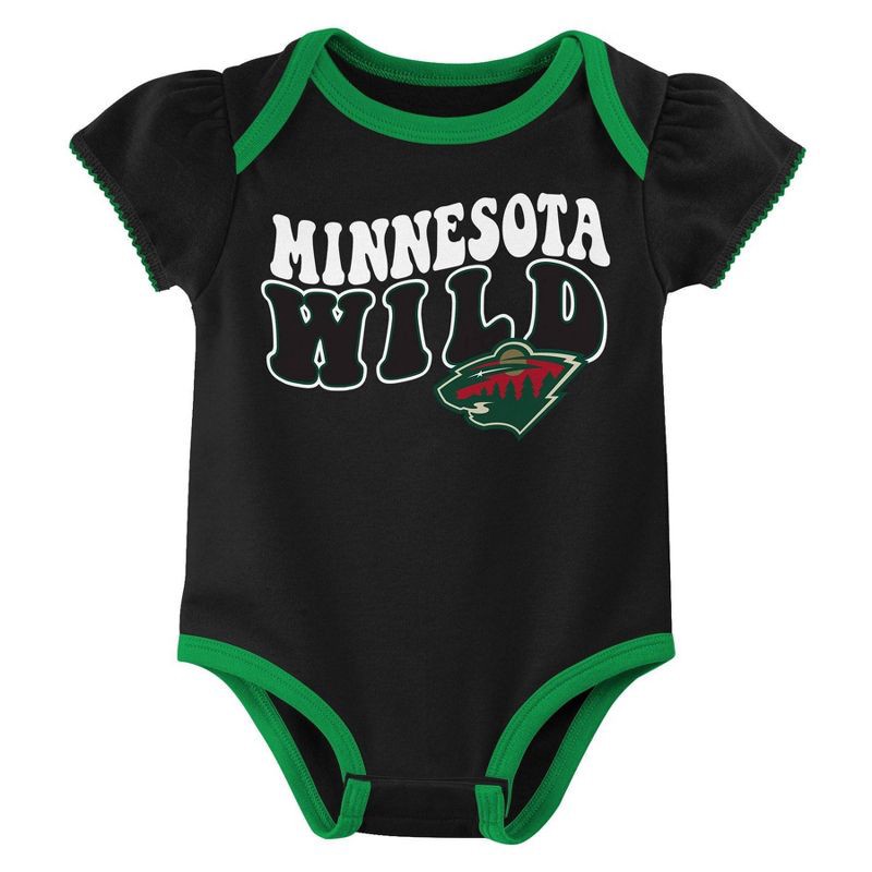 slide 4 of 4, NHL Dallas Stars Infant Girls' 3pk Bodysuits - 12M, 3 ct