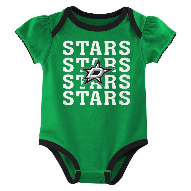 slide 3 of 4, NHL Dallas Stars Infant Girls' 3pk Bodysuits - 18M, 3 ct
