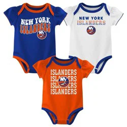 NHL New York Islanders Infant Girls' 3pk Bodysuits - 0-3M