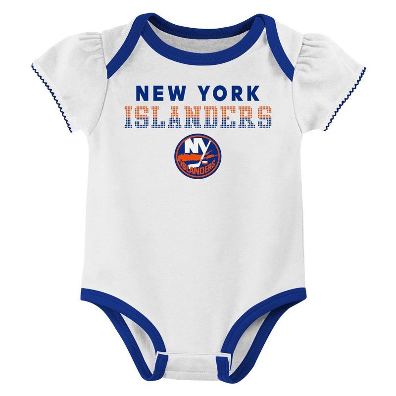 slide 4 of 4, NHL New York Islanders Infant Girls' 3pk Bodysuits - 3-6M, 3 ct