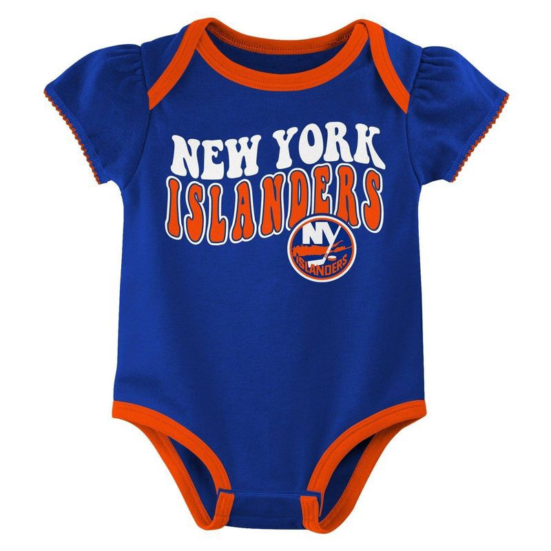 slide 4 of 4, NHL New York Islanders Infant Girls' 3pk Bodysuits - 12M, 3 ct