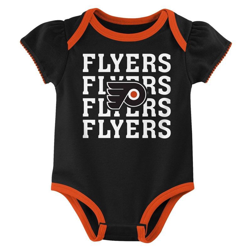slide 3 of 4, NHL Philadelphia Flyers Infant Girls' 3pk Bodysuits - 12M, 3 ct
