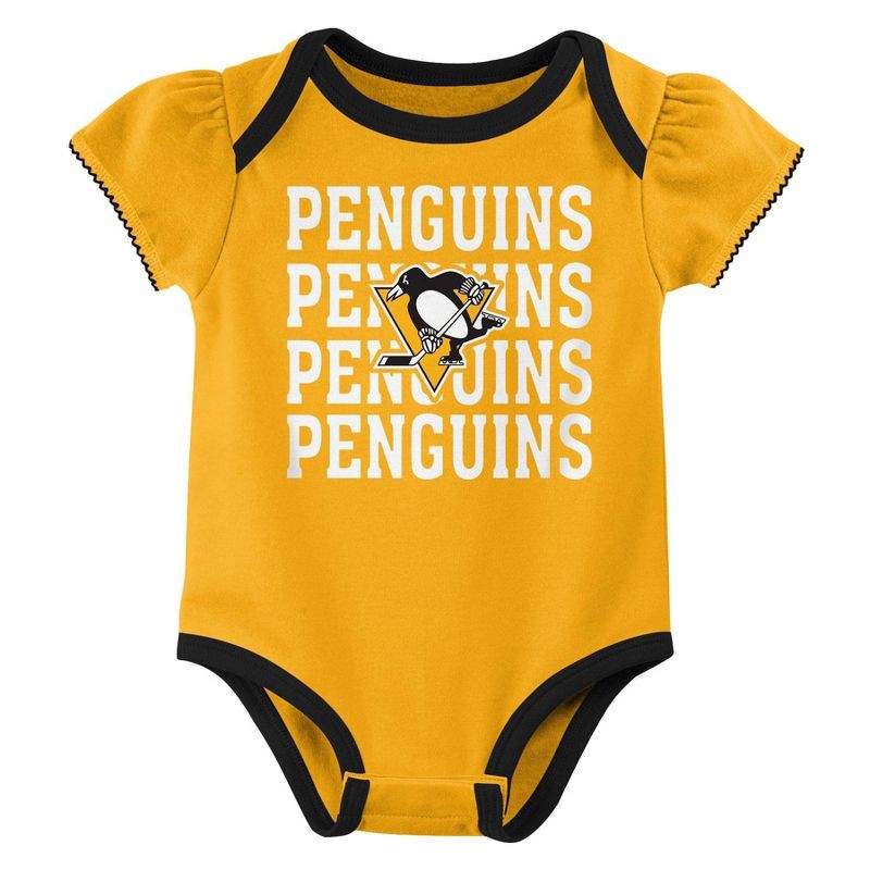 slide 3 of 4, NHL Pittsburgh Penguins Infant Girls' 3pk Bodysuits - 6-9M, 3 ct