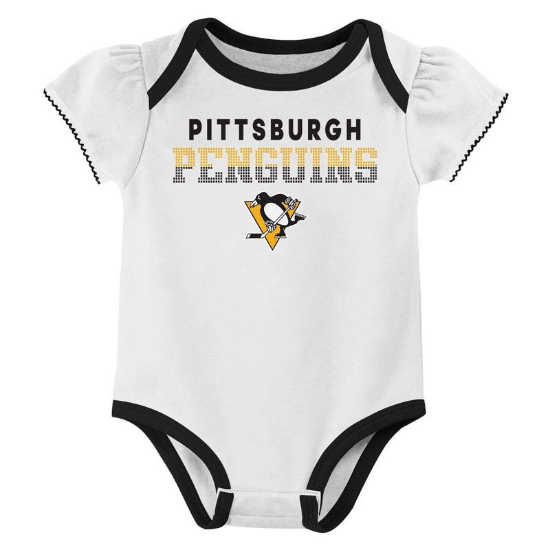 slide 2 of 4, NHL Pittsburgh Penguins Infant Girls' 3pk Bodysuits - 12M, 3 ct