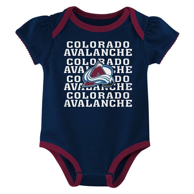 slide 3 of 4, NHL Colorado Avalanche Infant Girls' 3pk Bodysuits - 18M, 3 ct