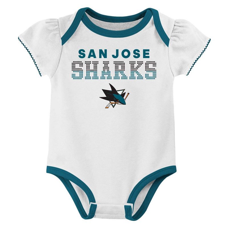 slide 2 of 4, NHL San Jose Sharks Infant Girls' 3pk Bodysuits - 12M, 3 ct