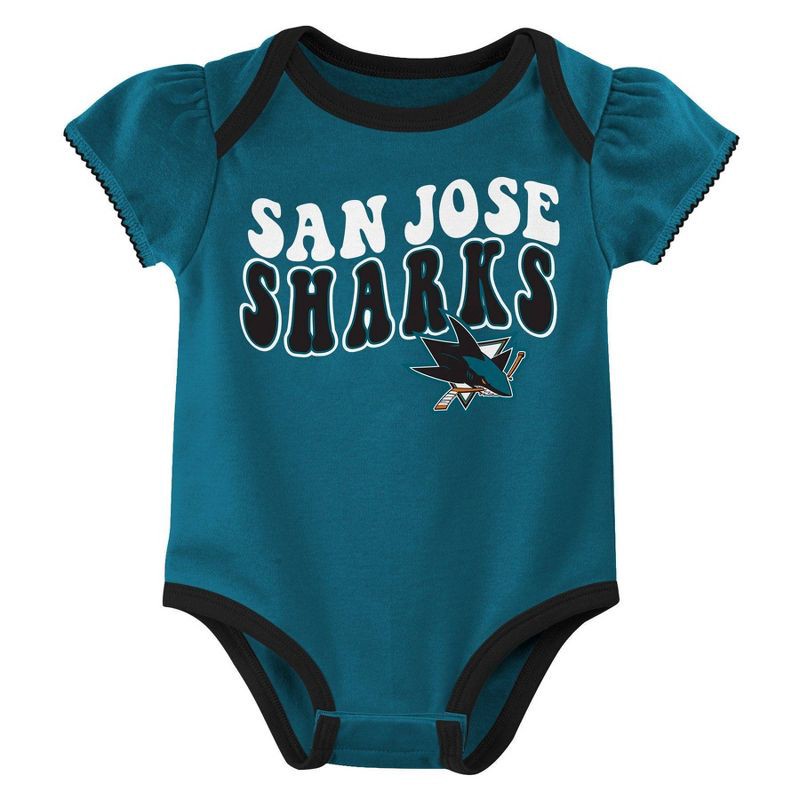slide 4 of 4, NHL San Jose Sharks Infant Girls' 3pk Bodysuits - 12M, 3 ct