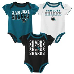 NHL San Jose Sharks Infant Girls' 3pk Bodysuits - 12M