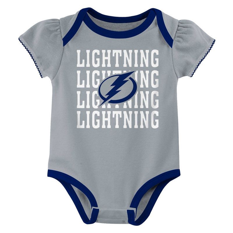 slide 3 of 4, NHL Tampa Bay Lightning Infant Girls' 3pk Bodysuits - 6-9M, 3 ct