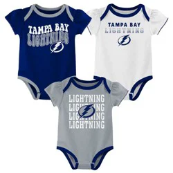 NHL Tampa Bay Lightning Infant Girls' 3pk Bodysuits - 6-9M