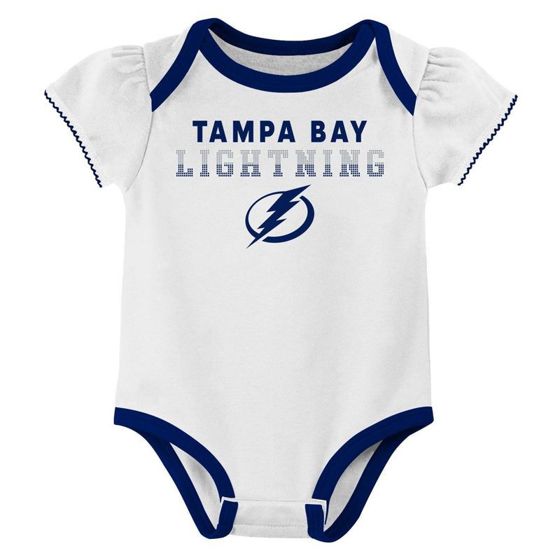 slide 2 of 4, NHL Tampa Bay Lightning Infant Girls' 3pk Bodysuits - 12M, 3 ct