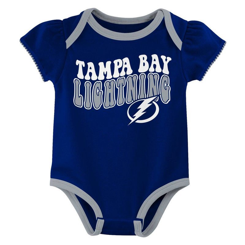 slide 4 of 4, NHL Tampa Bay Lightning Infant Girls' 3pk Bodysuits - 12M, 3 ct