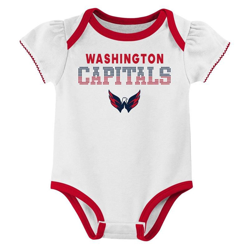 slide 2 of 4, NHL Washington Capitals Infant Girls' 3pk Bodysuits - 0-3M, 3 ct