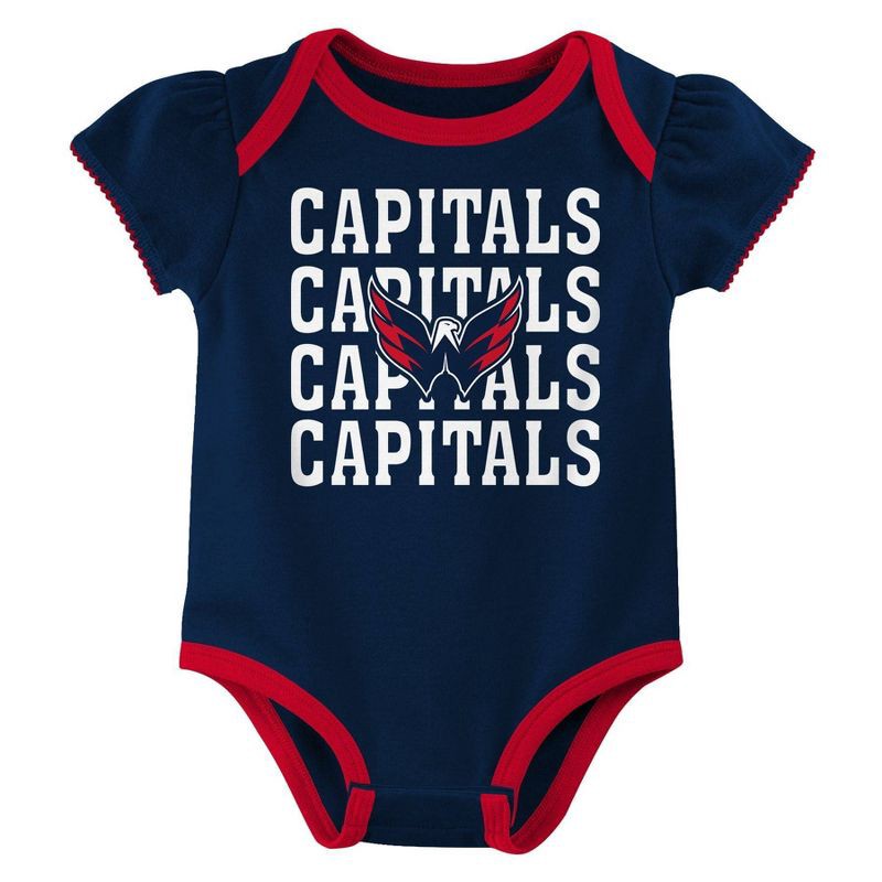 slide 3 of 4, NHL Washington Capitals Infant Girls' 3pk Bodysuits - 18M, 3 ct