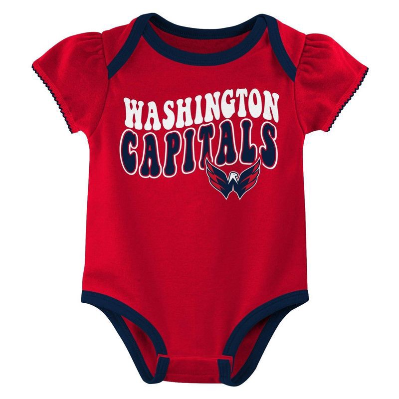 slide 4 of 4, NHL Washington Capitals Infant Girls' 3pk Bodysuits - 18M, 3 ct