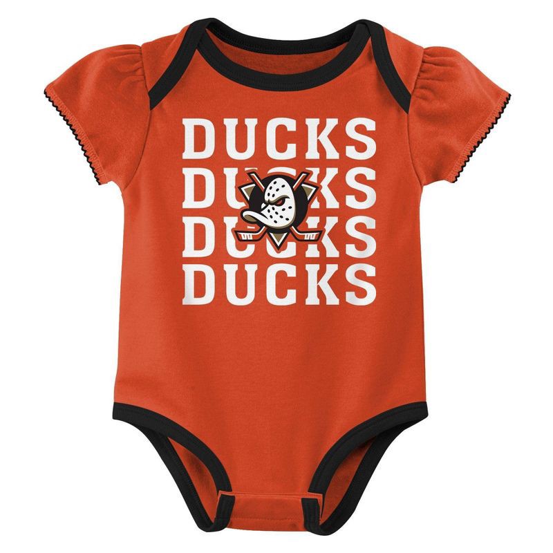 slide 3 of 4, NHL Anaheim Ducks Infant Girls' 3pk Bodysuits - 12M, 3 ct