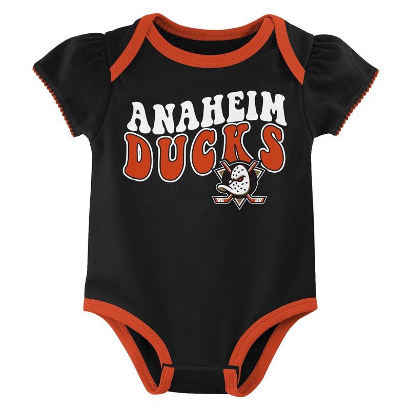 slide 4 of 4, NHL Anaheim Ducks Infant Girls' 3pk Bodysuits - 12M, 3 ct