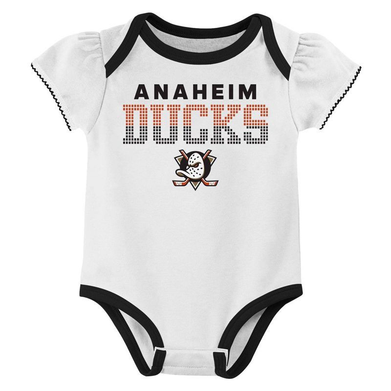 slide 2 of 4, NHL Anaheim Ducks Infant Girls' 3pk Bodysuits - 18M, 3 ct