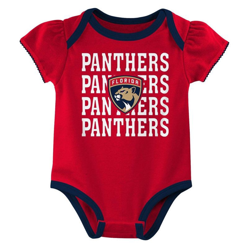 slide 3 of 4, NHL Florida Panthers Infant Girls' 3pk Bodysuits - 3-6M, 3 ct