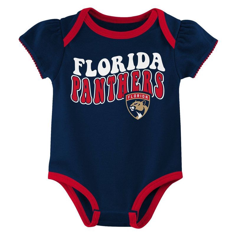 slide 4 of 4, NHL Florida Panthers Infant Girls' 3pk Bodysuits - 3-6M, 3 ct