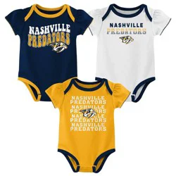 NHL Nashville Predators Infant Girls' 3pk Bodysuits - 0-3M
