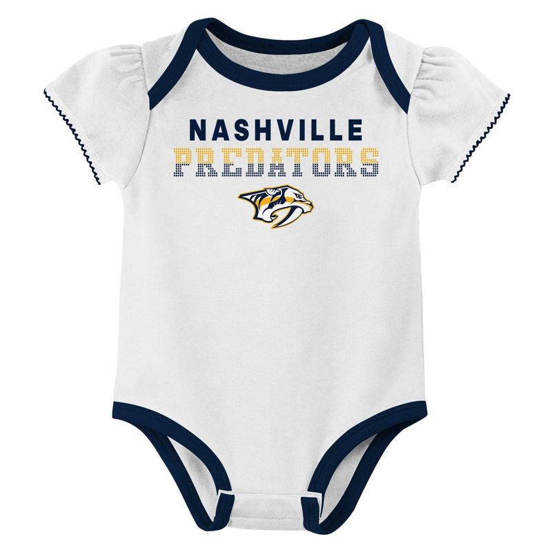 slide 2 of 4, NHL Nashville Predators Infant Girls' 3pk Bodysuits - 3-6M, 3 ct