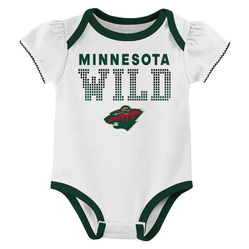 slide 2 of 4, NHL Minnesota Wild Infant Girls' 3pk Bodysuits - 18M, 3 ct