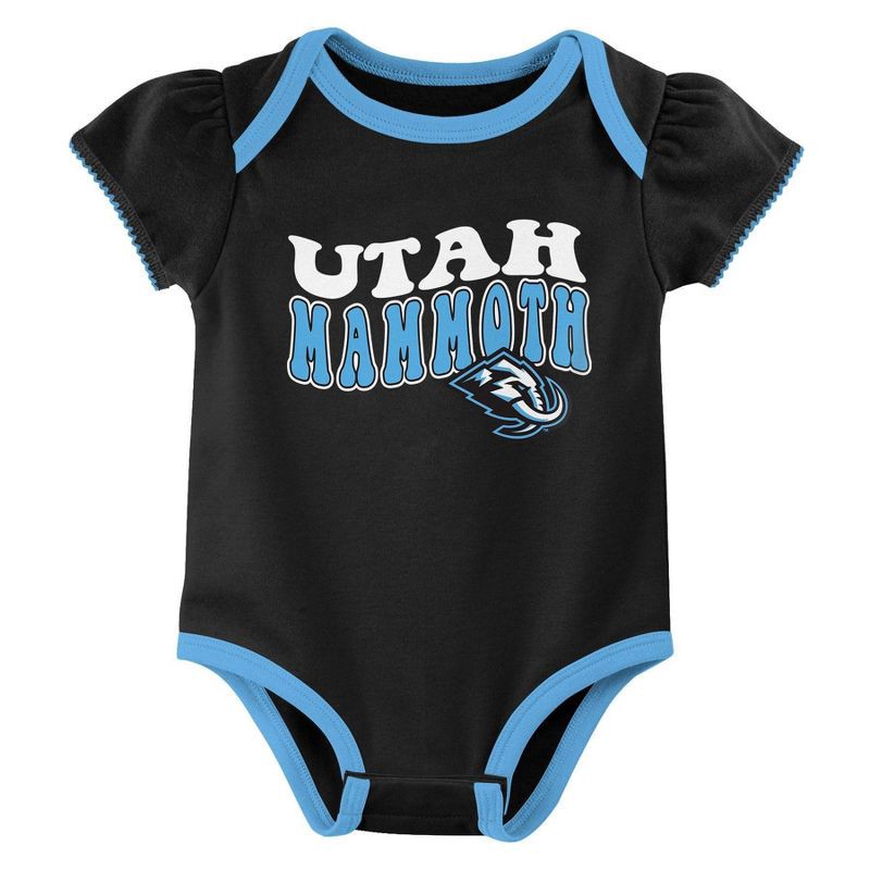 slide 4 of 4, NHL Utah Hockey Club Infant Girls' 3pk Bodysuits - 0-3M, 3 ct