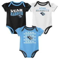 NHL Utah Hockey Club Infant Girls' 3pk Bodysuits - 3-6M