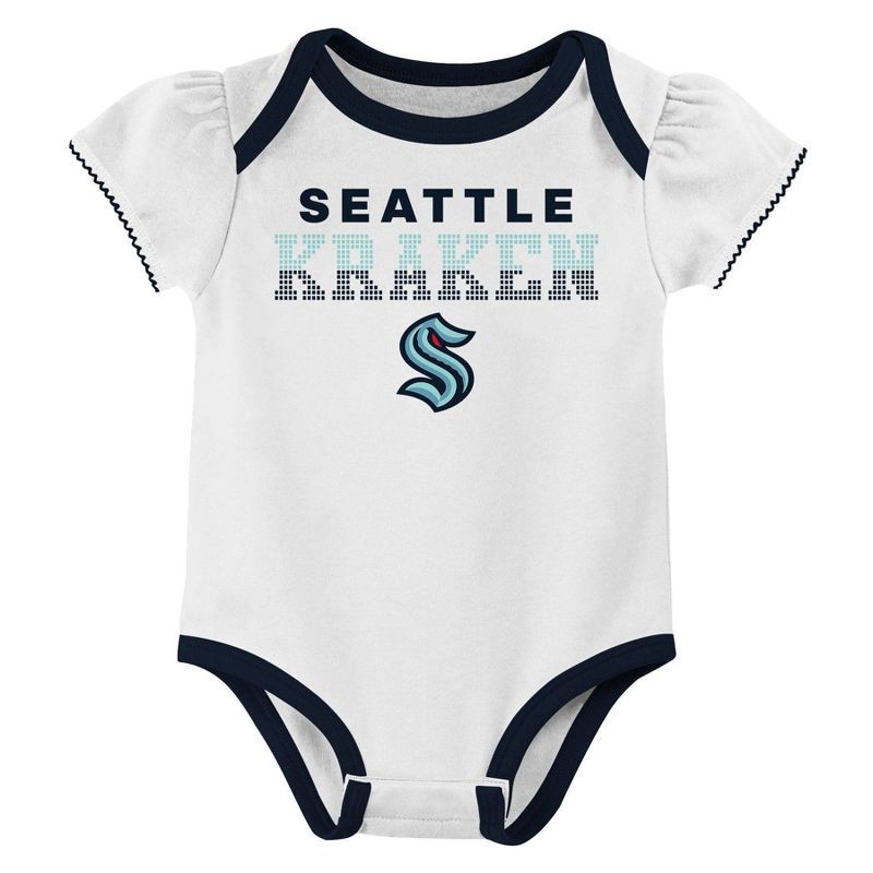 slide 2 of 4, NHL Seattle Kraken Infant Girls' 3pk Bodysuits - 12M, 3 ct