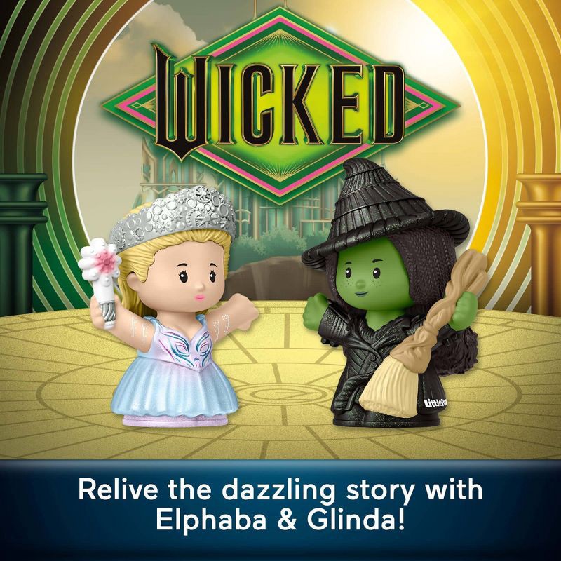 slide 2 of 6, Little People Glinda & Elphaba Wicked: For Good Collector Figure Set - 2pk, 2 ct