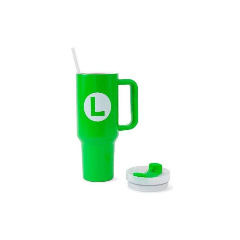 slide 2 of 3, Nintendo Stainless Steel 40oz Luigi Tumbler, 40 oz