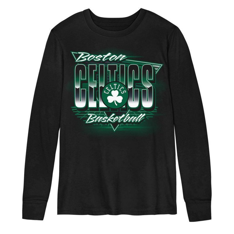 slide 2 of 3, NBA Boston Celtics Kids' Black Long Sleeve T-Shirt - M, 1 ct