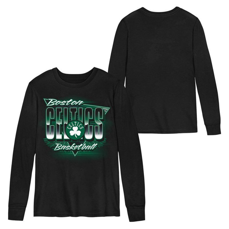 slide 1 of 3, NBA Boston Celtics Kids' Black Long Sleeve T-Shirt - M, 1 ct
