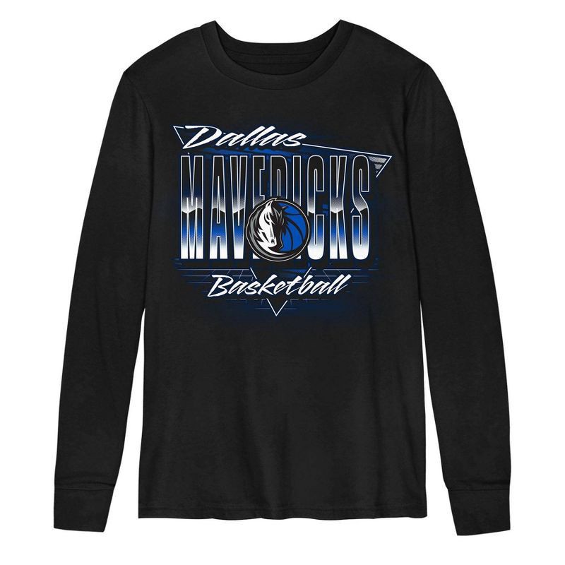 slide 2 of 3, NBA Dallas Mavericks Kids' Black Long Sleeve T-Shirt - L, 1 ct