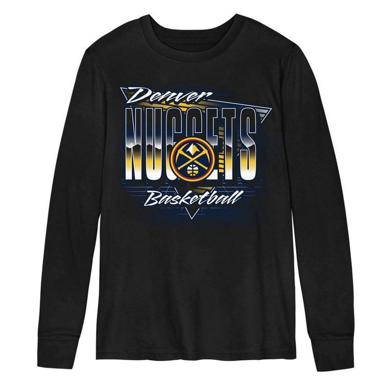 slide 2 of 3, NBA Denver Nuggets Kids' Black Long Sleeve T-Shirt - XL, 1 ct